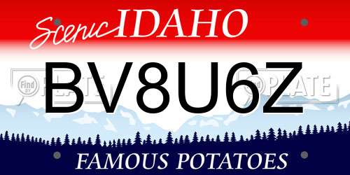 BV8U6Z Idaho License Plate