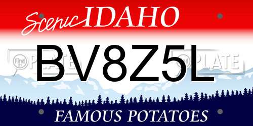 BV8Z5L Idaho License Plate