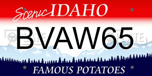 BVAW65 Idaho License Plate