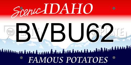 BVBU62 Idaho License Plate