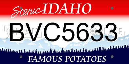 BVC5633 Idaho License Plate