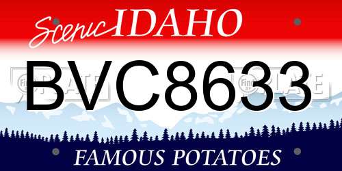 BVC8633 Idaho License Plate