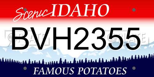 BVH2355 Idaho License Plate