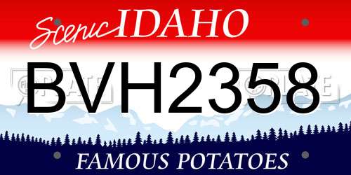 BVH2358 Idaho License Plate