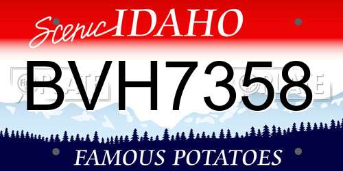 BVH7358 Idaho License Plate