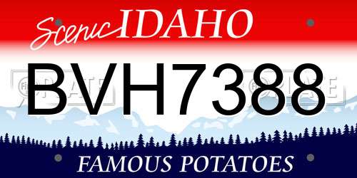 BVH7388 Idaho License Plate