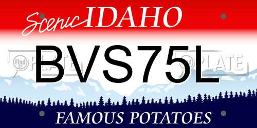 BVS75L Idaho License Plate
