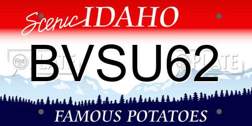 BVSU62 Idaho License Plate