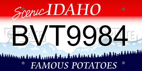 BVT9984 Idaho License Plate