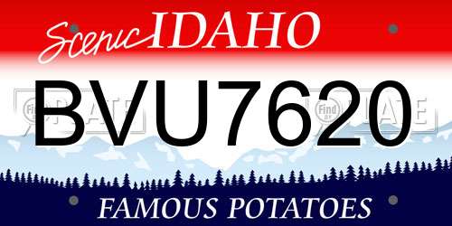 BVU7620 Idaho License Plate
