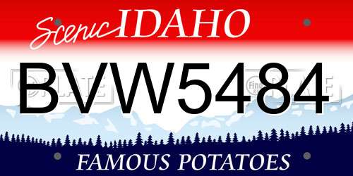 BVW5484 Idaho License Plate