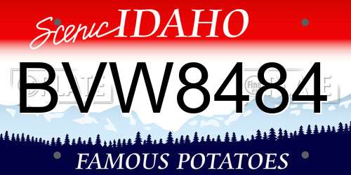 BVW8484 Idaho License Plate