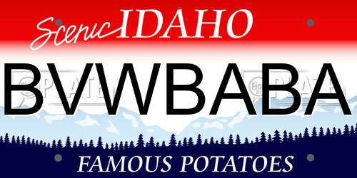 BVWBABA Idaho License Plate