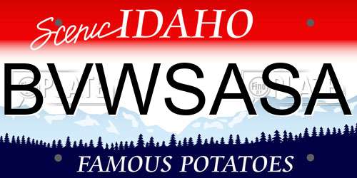 BVWSASA Idaho License Plate