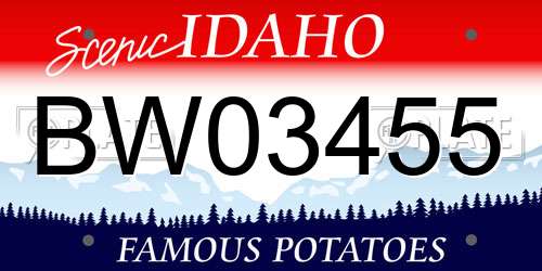 BW03455 Idaho License Plate