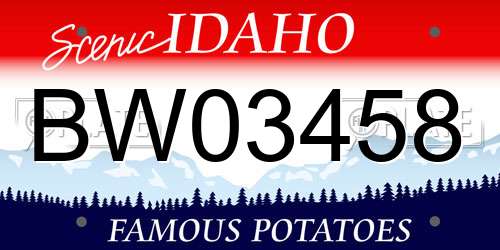 BW03458 Idaho License Plate