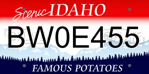 BW0E455 Idaho License Plate