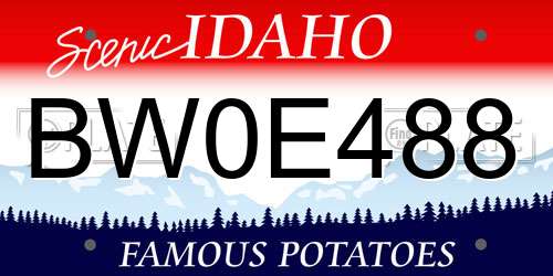 BW0E488 Idaho License Plate