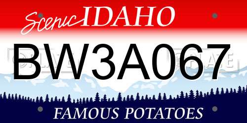 BW3A067 Idaho License Plate