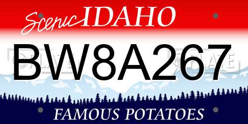 BW8A267 Idaho License Plate