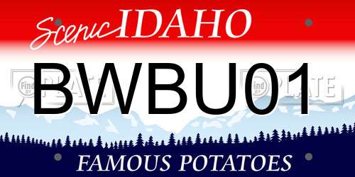 BWBU01 Idaho License Plate