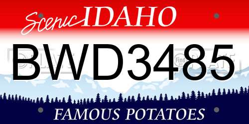 BWD3485 Idaho License Plate