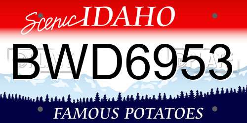 BWD6953 Idaho License Plate