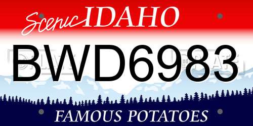 BWD6983 Idaho License Plate