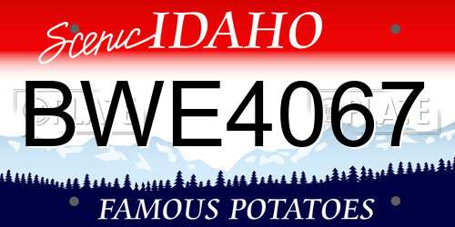 BWE4067 Idaho License Plate