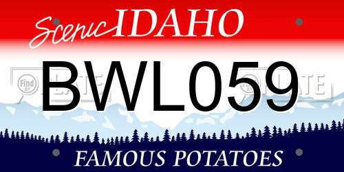 BWL059 Idaho License Plate