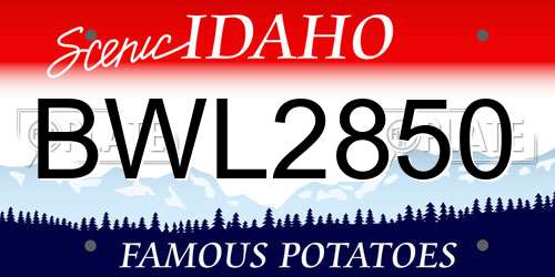 BWL2850 Idaho License Plate