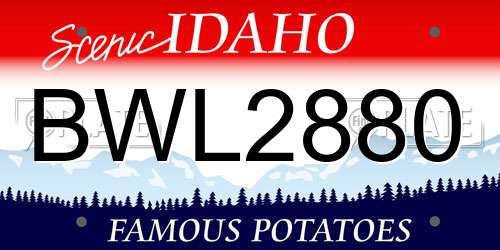 BWL2880 Idaho License Plate