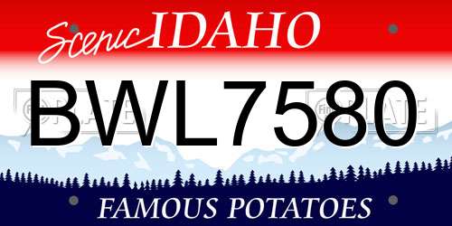 BWL7580 Idaho License Plate