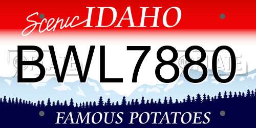 BWL7880 Idaho License Plate