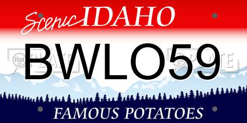 BWLO59 Idaho License Plate