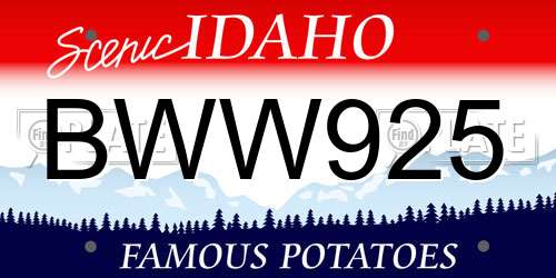 BWW925 Idaho License Plate