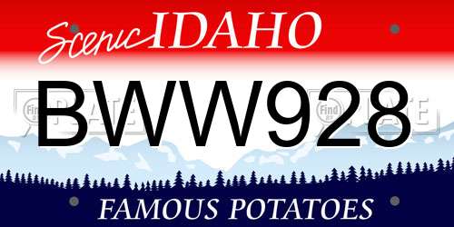 BWW928 Idaho License Plate