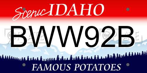 BWW92B Idaho License Plate