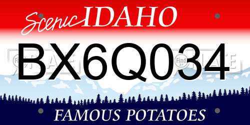 BX6Q034 Idaho License Plate