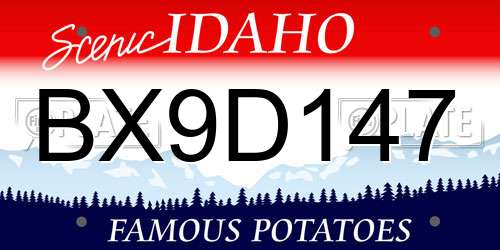 BX9D147 Idaho License Plate