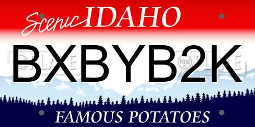 BXBYB2K Idaho License Plate