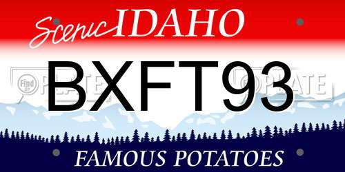 BXFT93 Idaho License Plate