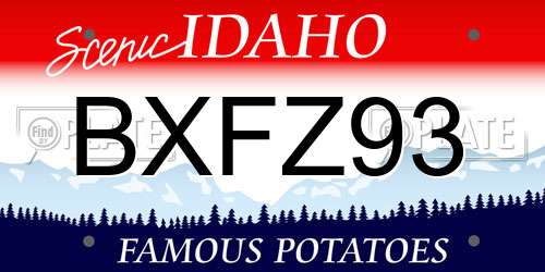 BXFZ93 Idaho License Plate