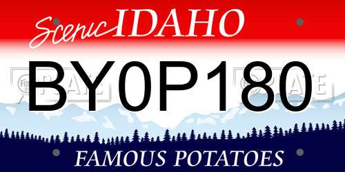 BY0P180 Idaho License Plate