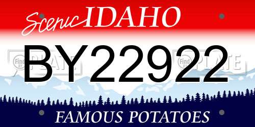 BY22922 Idaho License Plate
