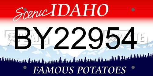 BY22954 Idaho License Plate