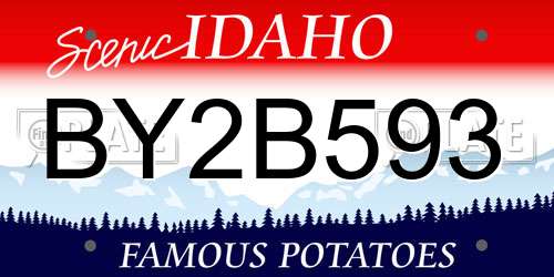 BY2B593 Idaho License Plate