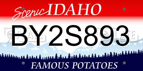 BY2S893 Idaho License Plate