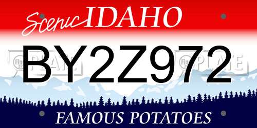 BY2Z972 Idaho License Plate