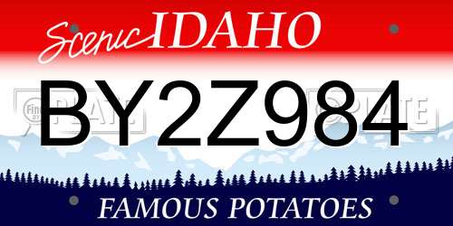 BY2Z984 Idaho License Plate